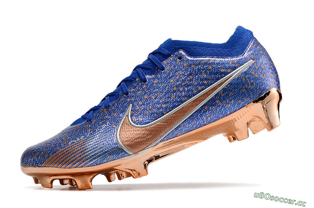 Men's Nike Air Zoom Mercurial Vapor 15 Elite FG Firm Ground Low-Tops Football Boots - Blue/Gold/Silver 5