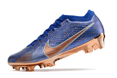Men's Nike Air Zoom Mercurial Vapor 15 Elite FG Firm Ground Low-Tops Football Boots - Blue/Gold/Silver