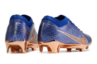 Men's Nike Air Zoom Mercurial Vapor 15 Elite FG Firm Ground Low-Tops Football Boots - Blue/Gold/Silver