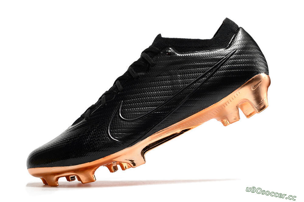 Men's Nike Air Zoom Mercurial Vapor 15 Elite FG Firm Ground Low-Tops Football Boots - Black/Gold 5