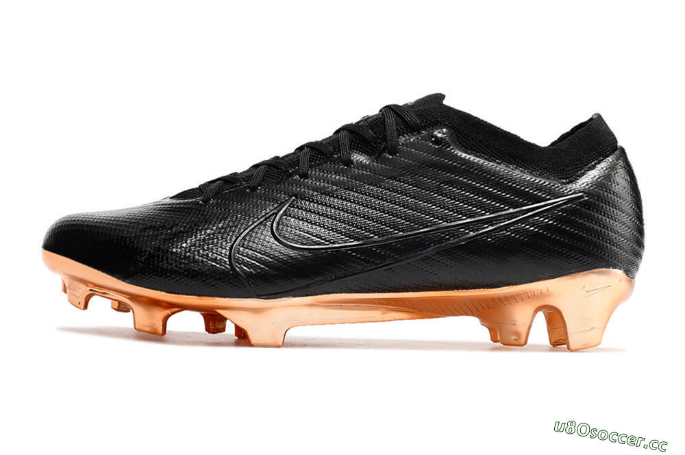 Men's Nike Air Zoom Mercurial Vapor 15 Elite FG Firm Ground Low-Tops Football Boots - Black/Gold 0