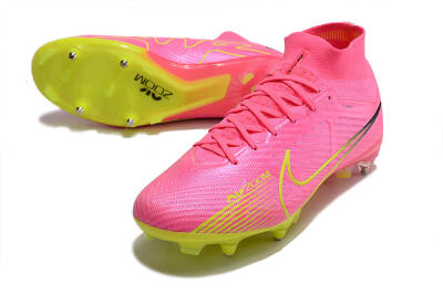 Men's Nike Air Zoom Mercurial Superfly 9 Elite SG Soft Ground High-Tops Football Boots - Pink/Green/Black