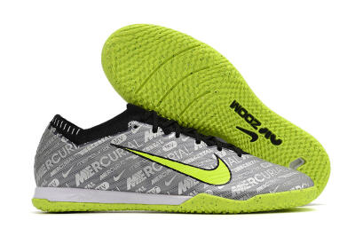 Men's Nike Air Zoom Mercurial Vapor 15 Elite IC Indoor & Futsal Low-Tops Football Shoes - Silver/Green/Black