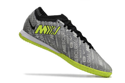 Men's Nike Air Zoom Mercurial Vapor 15 Elite IC Indoor & Futsal Low-Tops Football Shoes - Silver/Green/Black