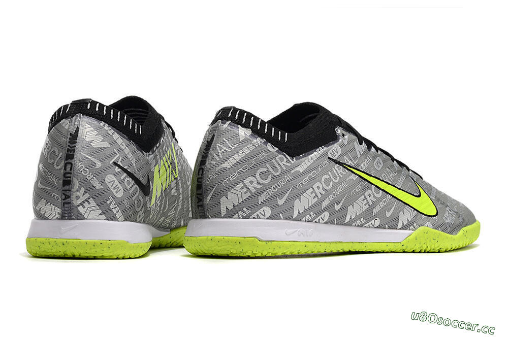 Men's Nike Air Zoom Mercurial Vapor 15 Elite IC Indoor & Futsal Low-Tops Football Shoes - Silver/Green/Black 6