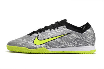 Men's Nike Air Zoom Mercurial Vapor 15 Elite IC Indoor & Futsal Low-Tops Football Shoes - Silver/Green/Black