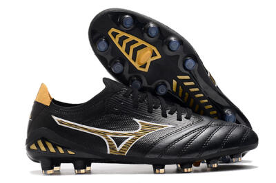 Men's Mizuno Morelia Neo 3 Japan FG Firm Ground Low-Tops Football Boots - Black/Yellow
