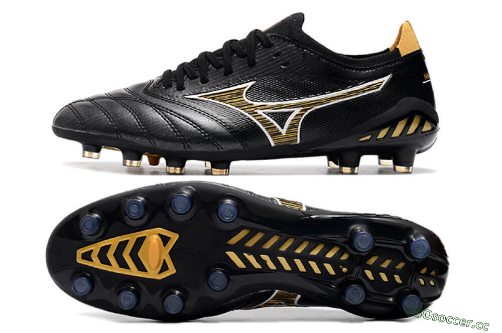 Men's Mizuno Morelia Neo 3 Japan FG Firm Ground Low-Tops Football Boots - Black/Yellow 1