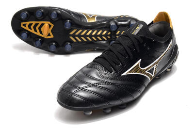 Men's Mizuno Morelia Neo 3 Japan FG Firm Ground Low-Tops Football Boots - Black/Yellow