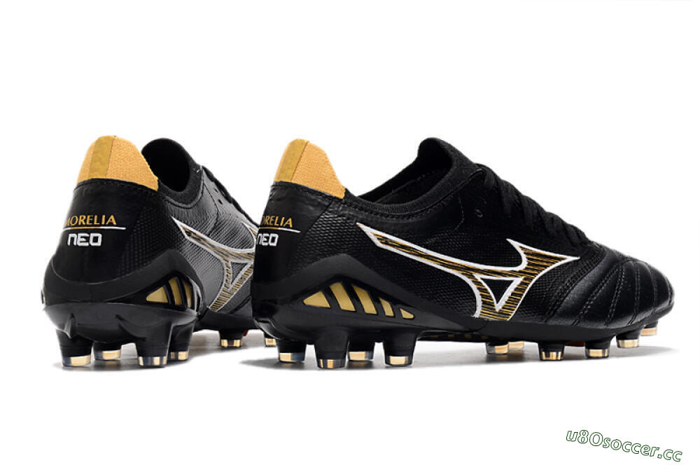 Men's Mizuno Morelia Neo 3 Japan FG Firm Ground Low-Tops Football Boots - Black/Yellow 6