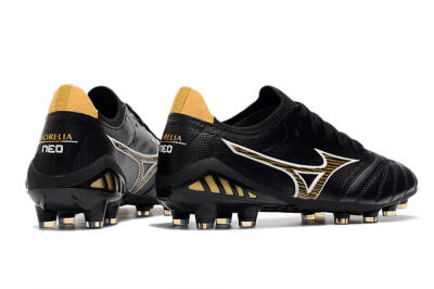 Men's Mizuno Morelia Neo 3 Japan FG Firm Ground Low-Tops Football Boots - Black/Yellow