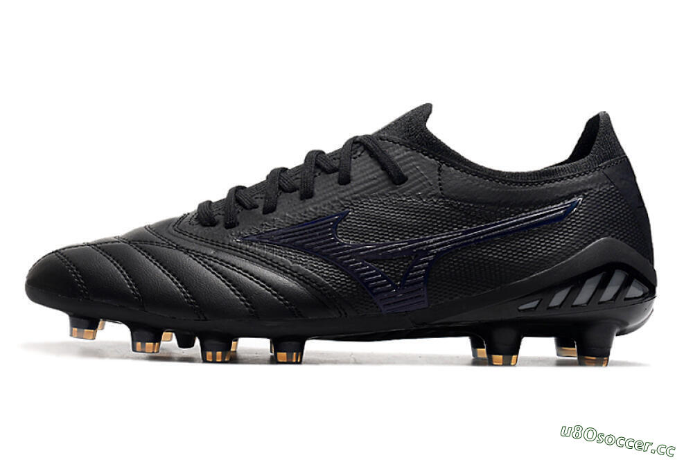 Men's Mizuno Morelia Neo 3 Japan FG Firm Ground Low-Tops Football Boots - Black/Blue 0