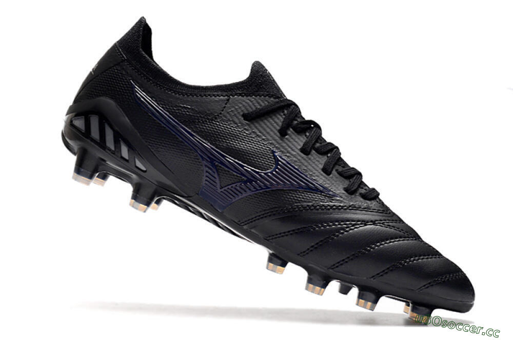 Men's Mizuno Morelia Neo 3 Japan FG Firm Ground Low-Tops Football Boots - Black/Blue 4
