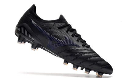 Men's Mizuno Morelia Neo 3 Japan FG Firm Ground Low-Tops Football Boots - Black/Blue