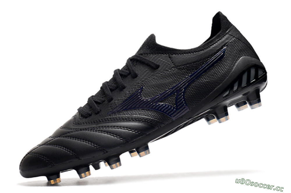 Men's Mizuno Morelia Neo 3 Japan FG Firm Ground Low-Tops Football Boots - Black/Blue 5