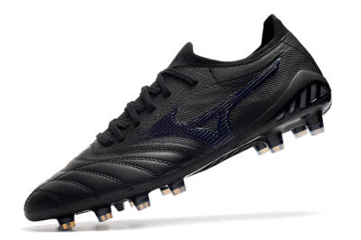 Men's Mizuno Morelia Neo 3 Japan FG Firm Ground Low-Tops Football Boots - Black/Blue