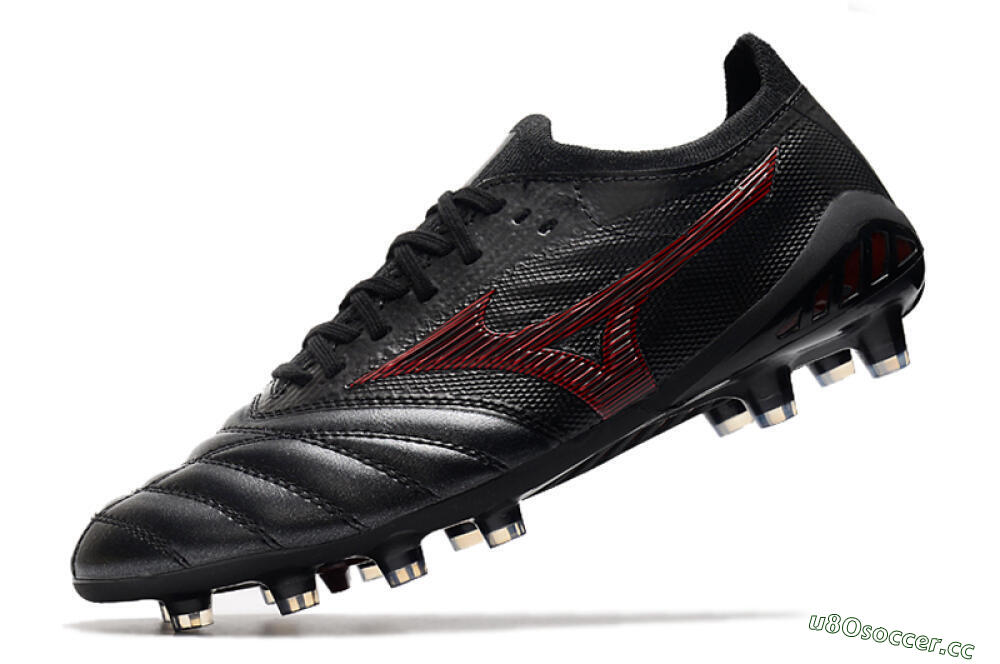 Men's Mizuno Morelia Neo 3 Japan FG Firm Ground Low-Tops Football Boots - Black/Red 4