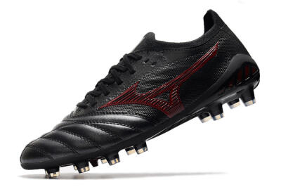 Men's Mizuno Morelia Neo 3 Japan FG Firm Ground Low-Tops Football Boots - Black/Red