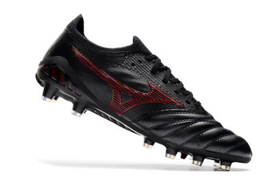 Men's Mizuno Morelia Neo 3 Japan FG Firm Ground Low-Tops Football Boots - Black/Red