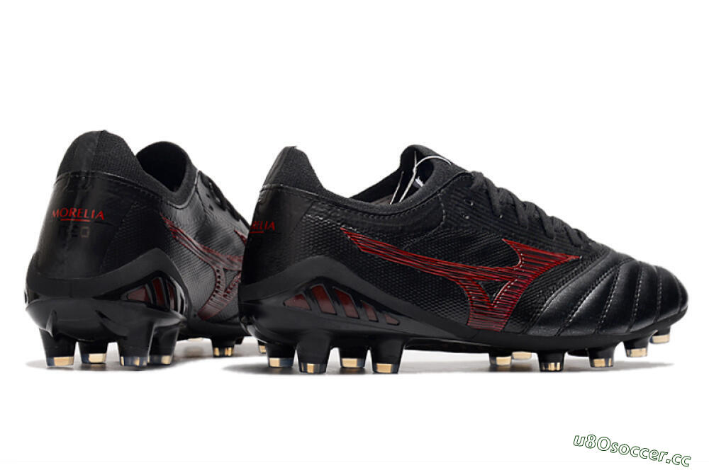 Men's Mizuno Morelia Neo 3 Japan FG Firm Ground Low-Tops Football Boots - Black/Red 6