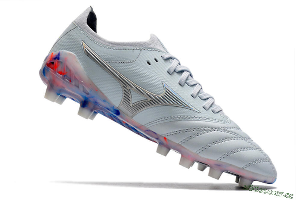 Men's Mizuno Morelia Neo 3 Japan FG Firm Ground Low-Tops Football Boots - White/Blue 4