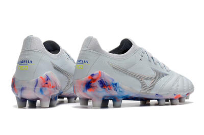 Men's Mizuno Morelia Neo 3 Japan FG Firm Ground Low-Tops Football Boots - White/Blue