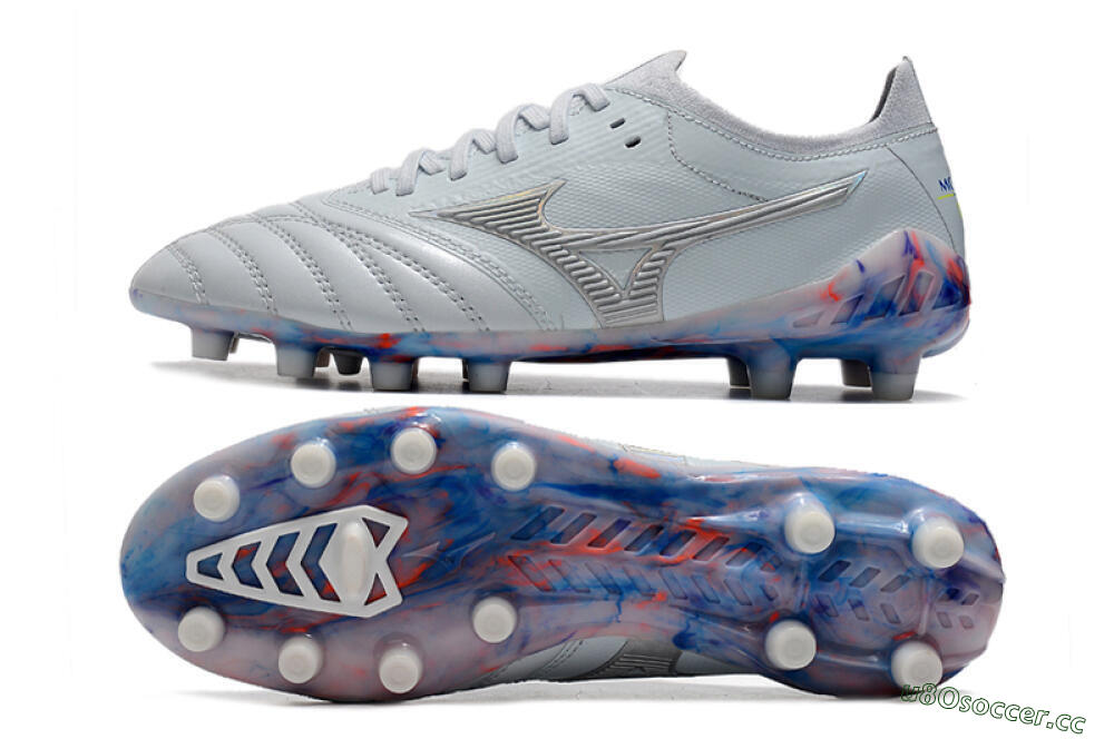 Men's Mizuno Morelia Neo 3 Japan FG Firm Ground Low-Tops Football Boots - White/Blue 1