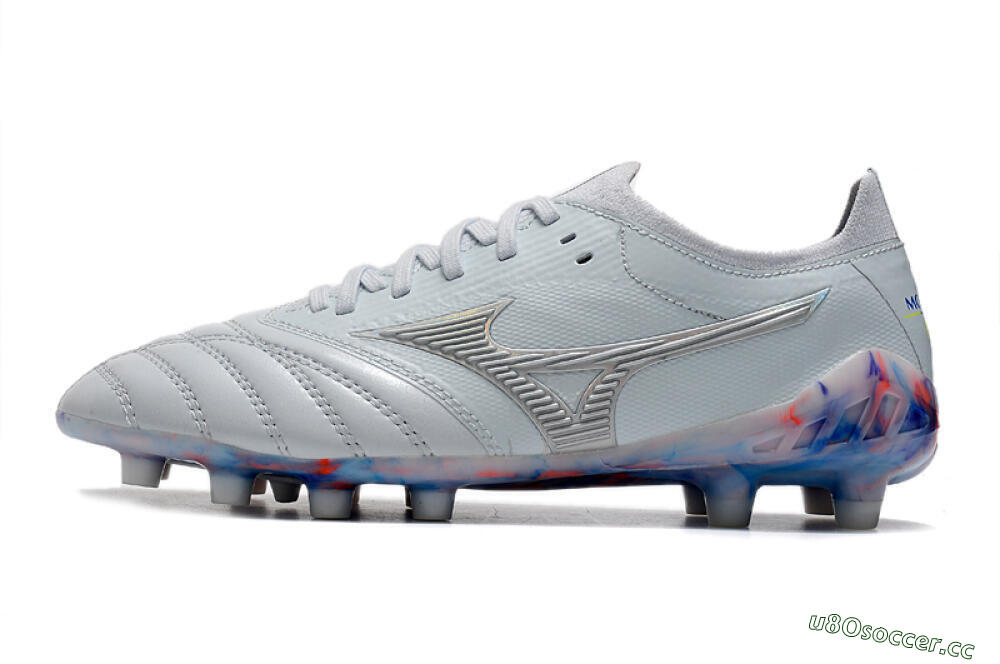 Men's Mizuno Morelia Neo 3 Japan FG Firm Ground Low-Tops Football Boots - White/Blue 0