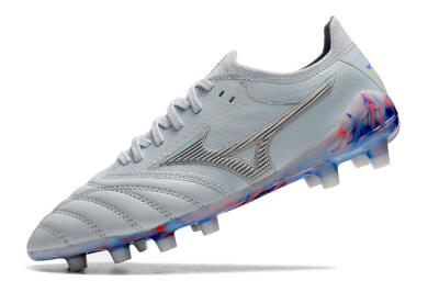 Men's Mizuno Morelia Neo 3 Japan FG Firm Ground Low-Tops Football Boots - White/Blue