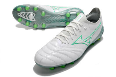Men's Mizuno Morelia Neo 3 Japan FG Firm Ground Low-Tops Football Boots - White/Green