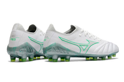 Men's Mizuno Morelia Neo 3 Japan FG Firm Ground Low-Tops Football Boots - White/Green