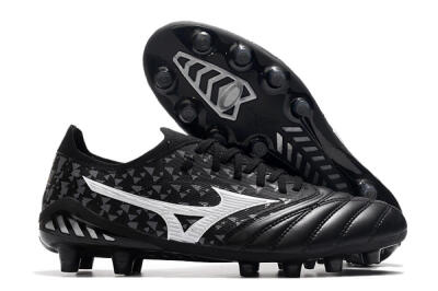 Men's Mizuno Morelia Neo 3 Japan FG Firm Ground Low-Tops Football Boots - Black/White
