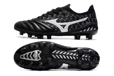 Men's Mizuno Morelia Neo 3 Japan FG Firm Ground Low-Tops Football Boots - Black/White