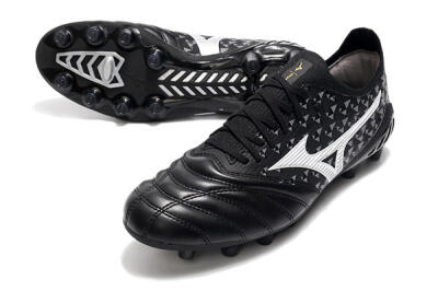 Men's Mizuno Morelia Neo 3 Japan FG Firm Ground Low-Tops Football Boots - Black/White