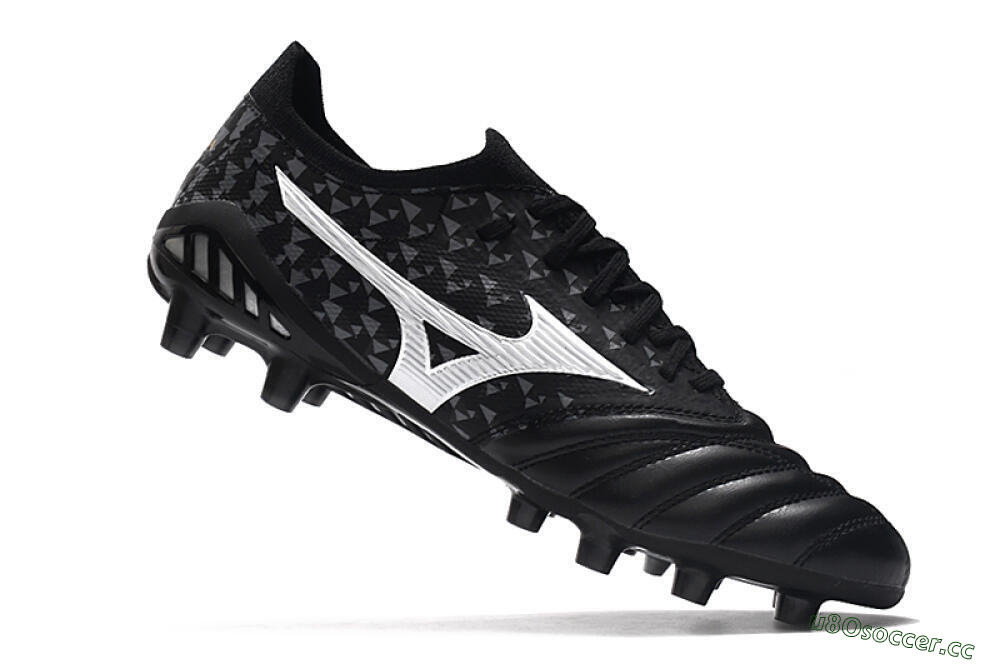 Men's Mizuno Morelia Neo 3 Japan FG Firm Ground Low-Tops Football Boots - Black/White 4