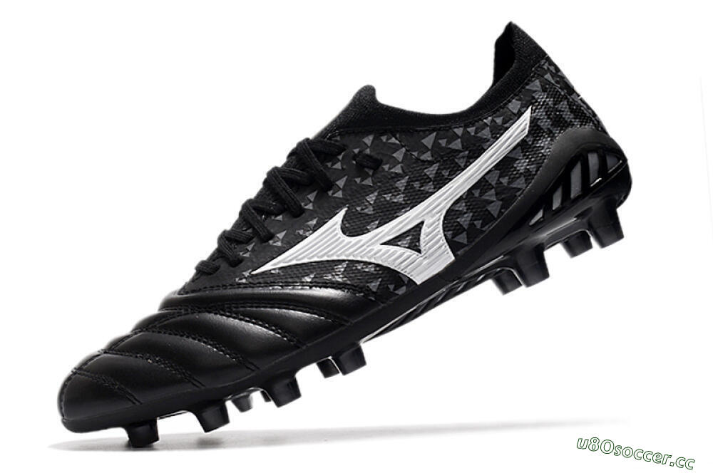 Men's Mizuno Morelia Neo 3 Japan FG Firm Ground Low-Tops Football Boots - Black/White 5