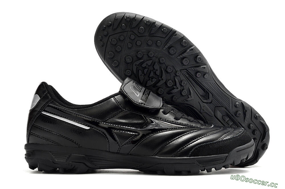 Men's Mizuno Morelia Sala Classic TF Artificial Turf Low-Tops Football Shoes - Black/Black 2
