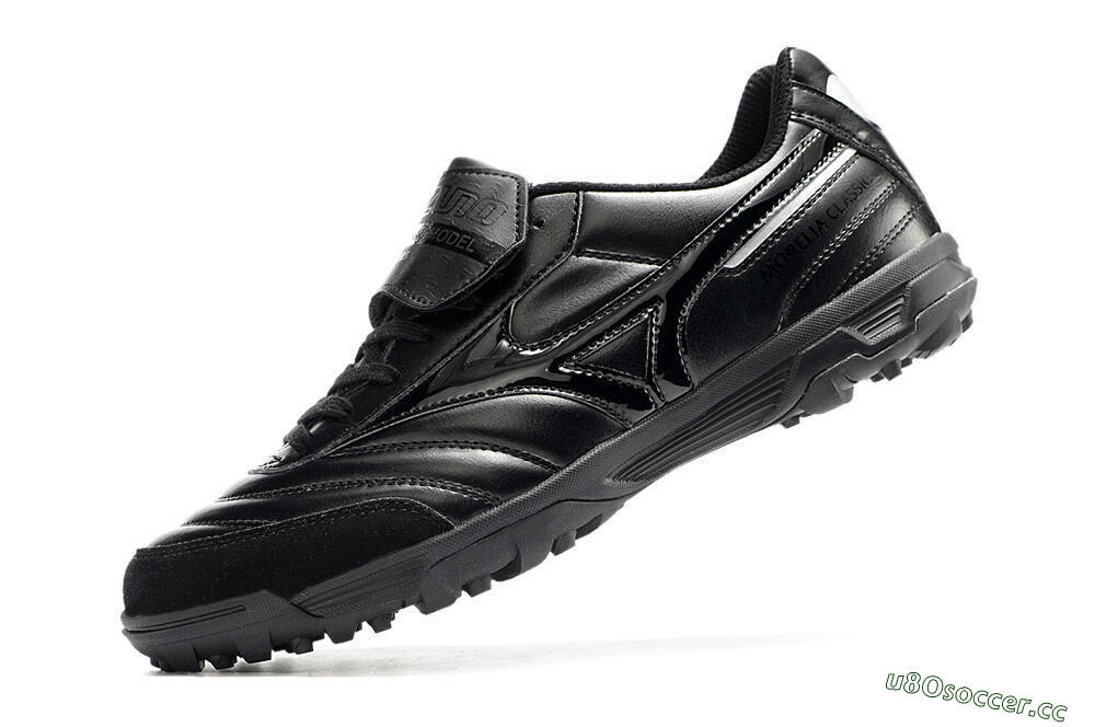 Men's Mizuno Morelia Sala Classic TF Artificial Turf Low-Tops Football Shoes - Black/Black 5