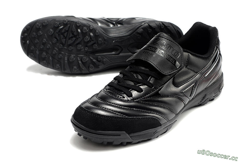 Men's Mizuno Morelia Sala Classic TF Artificial Turf Low-Tops Football Shoes - Black/Black 3