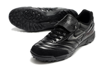 Men's Mizuno Morelia Sala Classic TF Artificial Turf Low-Tops Football Shoes - Black/Black