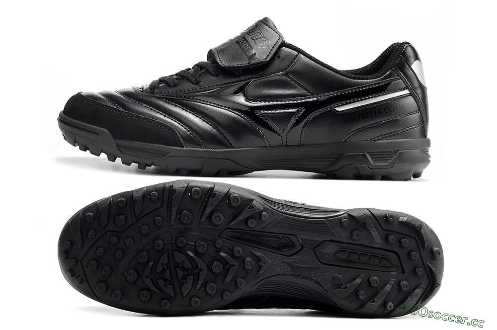 Men's Mizuno Morelia Sala Classic TF Artificial Turf Low-Tops Football Shoes - Black/Black 1