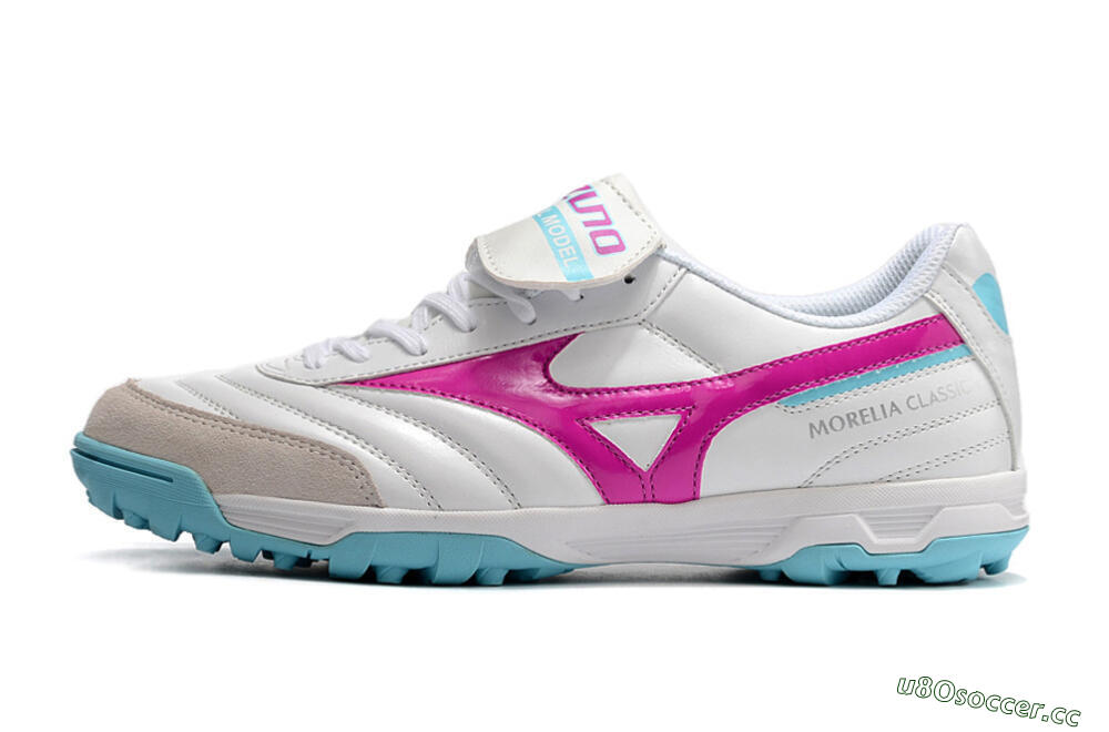 Men's Mizuno Morelia Sala Classic TF Artificial Turf Low-Tops Football Shoes - White/Red/Blue 0