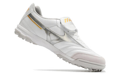 Men's Mizuno Morelia Sala Classic TF Artificial Turf Low-Tops Football Shoes - White/Silver