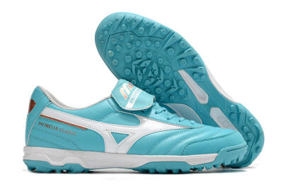 Men's Mizuno Morelia Sala Classic TF Artificial Turf Low-Tops Football Shoes - Blue/White