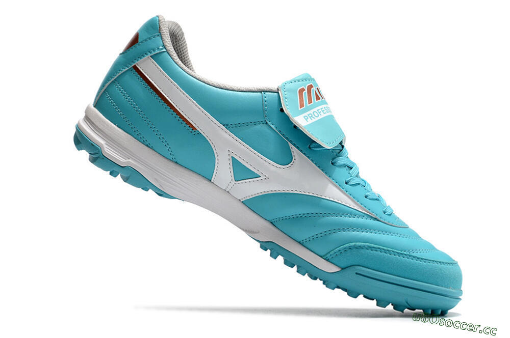 Men's Mizuno Morelia Sala Classic TF Artificial Turf Low-Tops Football Shoes - Blue/White 4