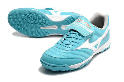 Men's Mizuno Morelia Sala Classic TF Artificial Turf Low-Tops Football Shoes - Blue/White
