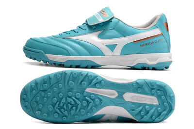 Men's Mizuno Morelia Sala Classic TF Artificial Turf Low-Tops Football Shoes - Blue/White