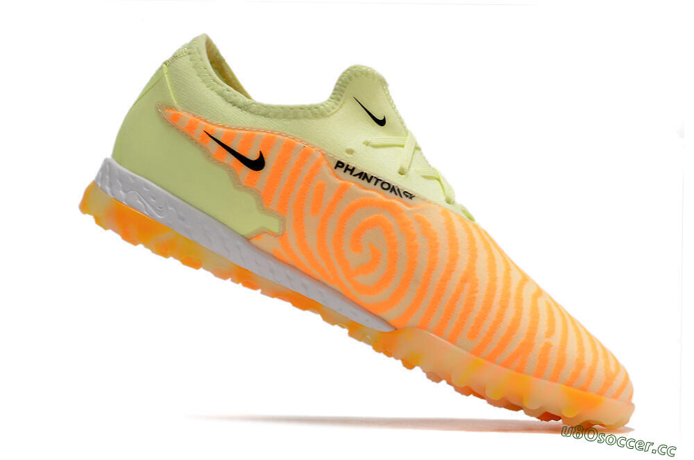 Men's Nike React Phantom GX Pro TF Artificial Turf Low-Tops Football Shoes - Orange/Green 4