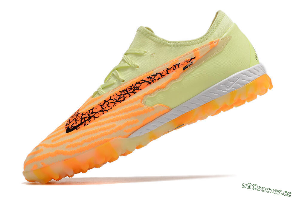 Men's Nike React Phantom GX Pro TF Artificial Turf Low-Tops Football Shoes - Orange/Green 5