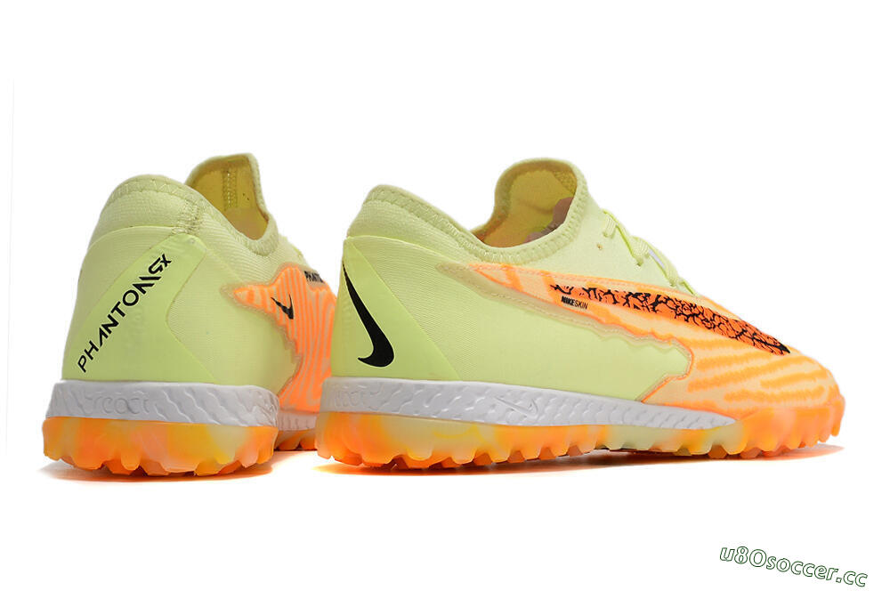 Men's Nike React Phantom GX Pro TF Artificial Turf Low-Tops Football Shoes - Orange/Green 6